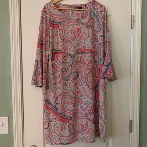Pink Paisley Tommy Hilfiger Dress with bell sleeve